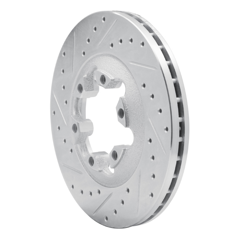 Chevrolet Colorado Brake Rotor (1) - Front Left - R1 Concepts - Drilled & Slotted - Silver - `04-`08